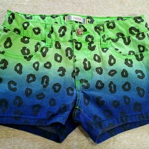 PIPER Girls Two Toned Animal Print Shorts